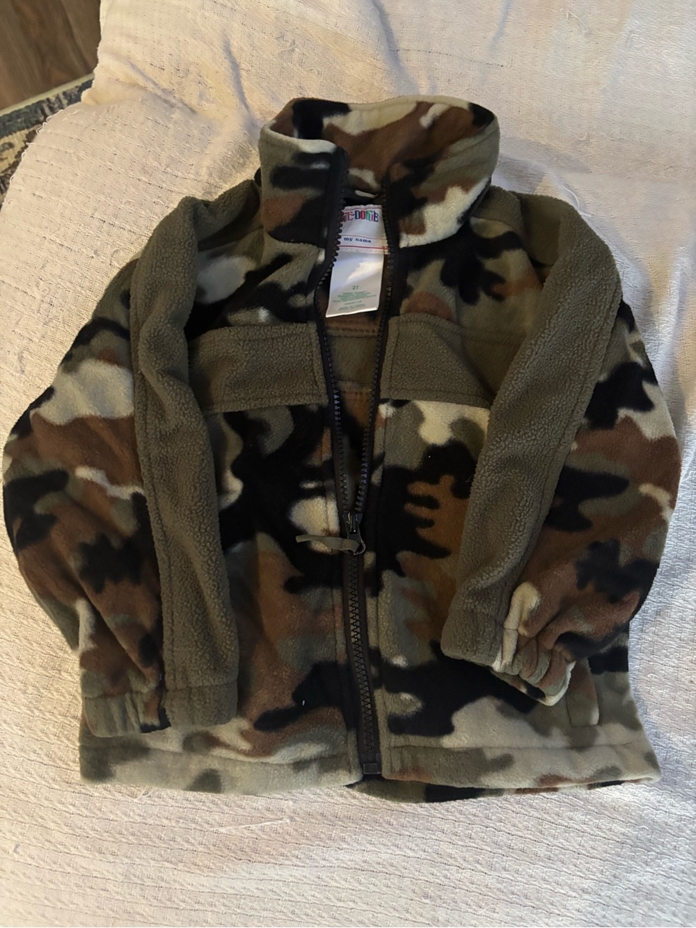 okie dokie Zip Up Camo Fleece Jacket 2T Unisex